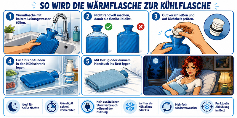 Hitzewelle-Lifehack: Wärmflasche als Kühlflasche