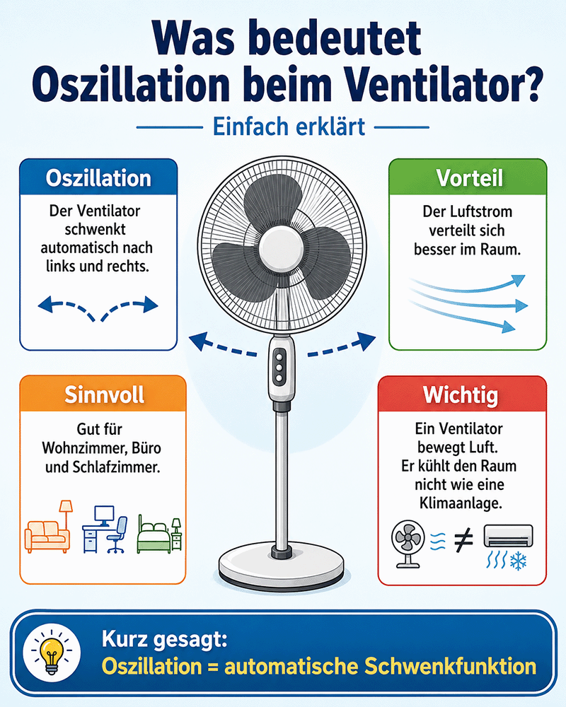 Was bedeutet Oszillation beim Ventilator?